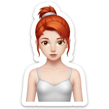 Red haired teenage dancer sticker