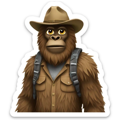 Sasquatch wearing a Ranger hat looking cool sticker