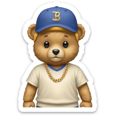 Teddy bear wearing like a rapper  sticker