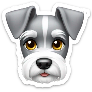 Gray and white mini schnauzer sticker