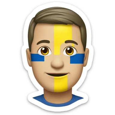 Zelenskyi with flag of Ukraine  sticker