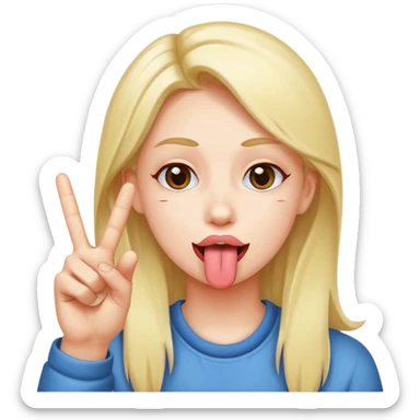 Fait un mélange des deux emojis suivant : 😝✌️ sticker