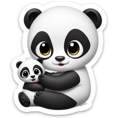 mommy panda with a baby panda sticker