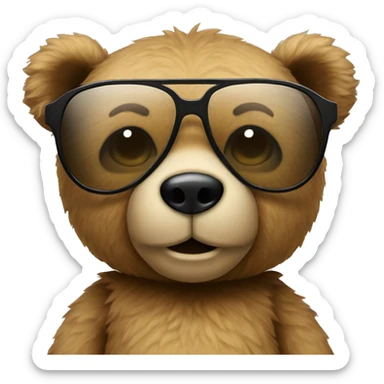 A teddy bear with sunglasses sticker
