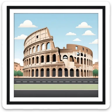 Colosseum in Rome with soft muted colors, not bright sticker