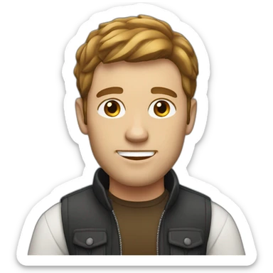 sassy white man with brown hair sticker