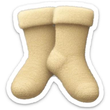 pair of beige fuzzy socks sticker