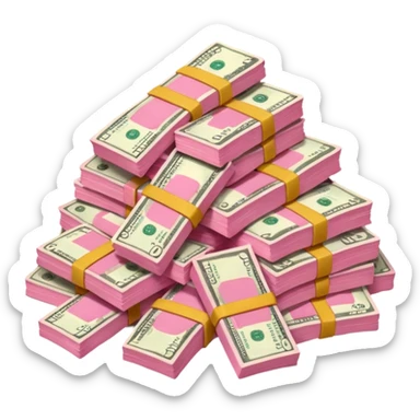 Pink money sticker
