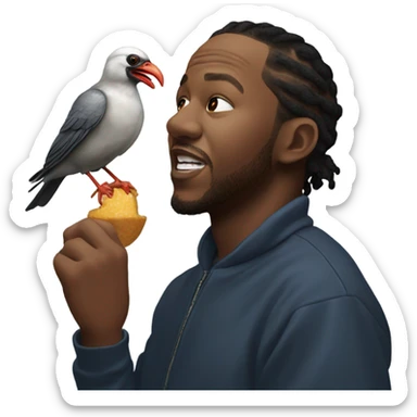 kendrick lamarr eating a bird sticker
