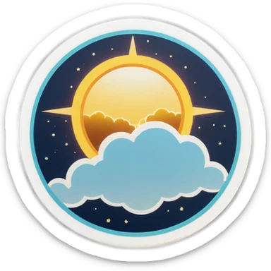 Polaroid of a golden halo in the clouds sticker