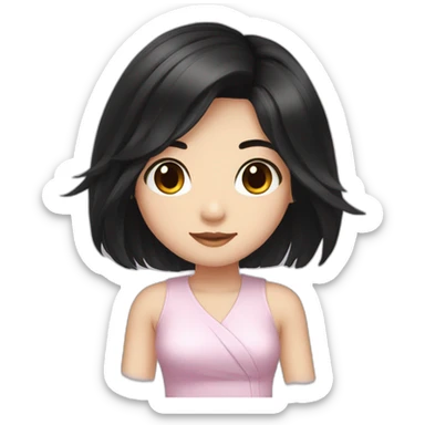 Beautiful girl,Black hair,long hair,Black eyes,Chinese sticker