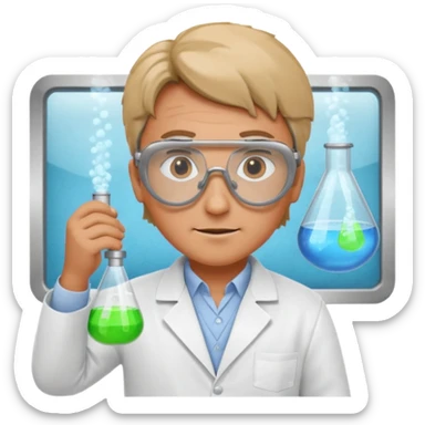 inventor working in a lab sticker