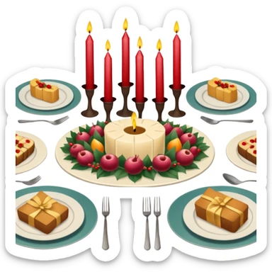 festive dinner sticker