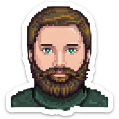 80s Man with beard sticker