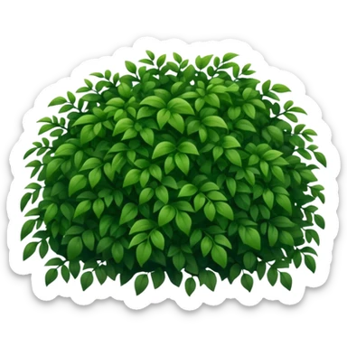 A dense bush with dark leaves and a curved organic shape. sticker