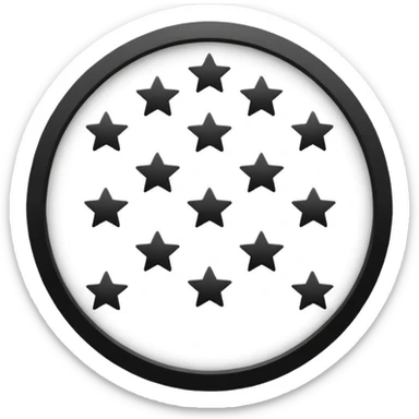 Can u make a emoji with 15 stars in a circle no face no nothin just lines and nothing in the middle and the stars have nothing it in too just lines black and white no face  sticker