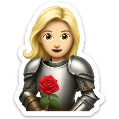 Blonde women knight with rose sticker