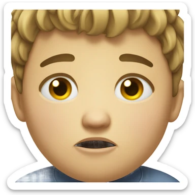 fat sad kid crying sticker