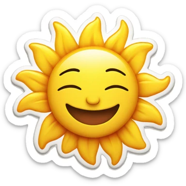Sun emoji sticker for kids textbook sticker