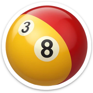 2 numbered billiard ball  sticker
