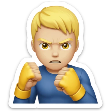 fight, yellow skin sticker