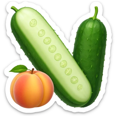 Cucumber+peach sticker