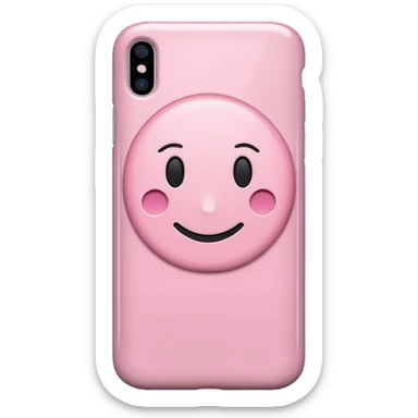 Aesthetic light pink iphone no smiley face inside case from the back sticker