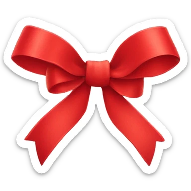 Red double bow ribbon  sticker