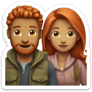 Red haired couple in love sticker