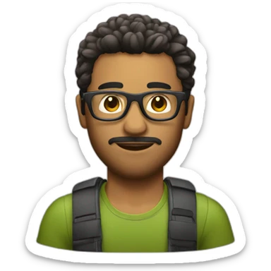 CHICO CON GAFAS TRANSPARENTES CON EL PELO CORTO Y SU PIEL ES BLANCA sticker