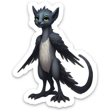  Cute Edgy Realistic Rare Fantasy eldritch Slim Vernid-Trico-Melprin-species by LiLaiRa, by Falvie, full body sticker