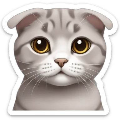 Scottish fold lilac brown grey cute cat sticker