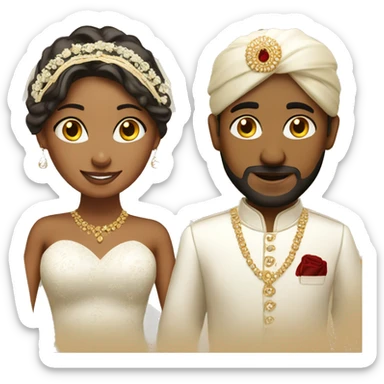 Tan bride and Indian groom sticker