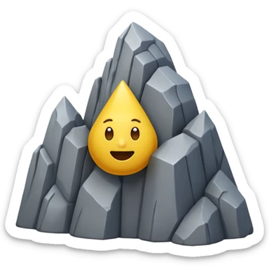 A 3D emoji of a steep rocky cliff in Apple style, with a sharp drop and jagged edges. Minimal, glossy, clean Apple-style rendering, isolated on white background.

 sticker