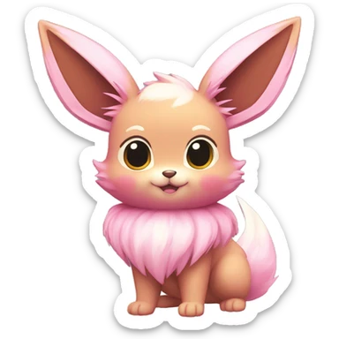 Kawaii Shiny Pink Eevee Full Body sticker