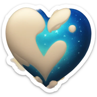 Vibrant blue heart with the night sky in it sticker