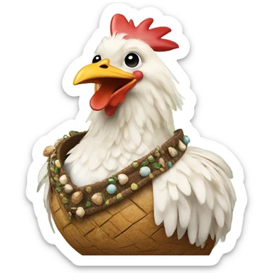 Chicken with coconut bra  sticker