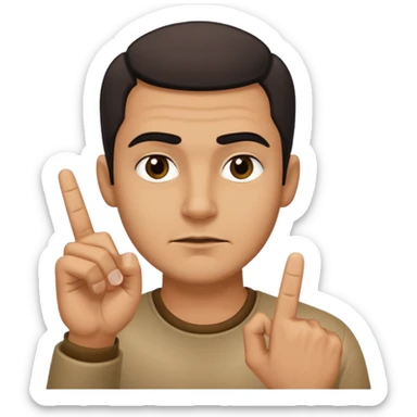 hombre con dedo diciendo no sticker