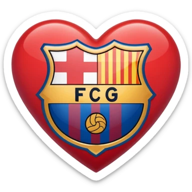 Barcelona Logo in heart sticker