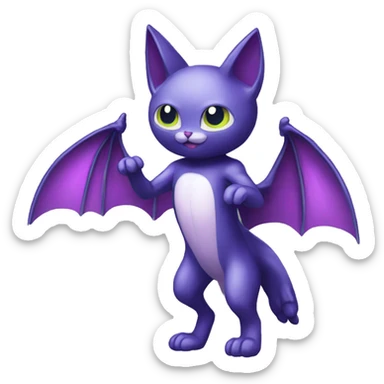 Shiny Type-Dark-type-Psychic-type-Fakémon-Bat-Cat full body sticker