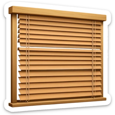 Blinds halfway opened sticker