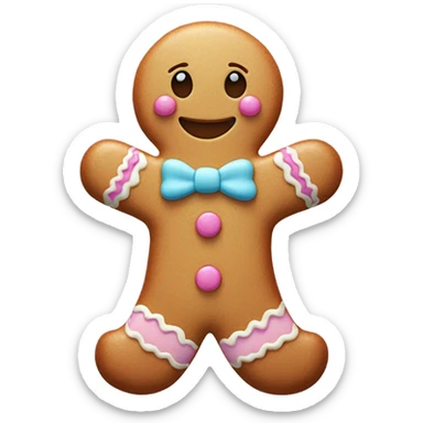 Pastel gingerbread man sticker