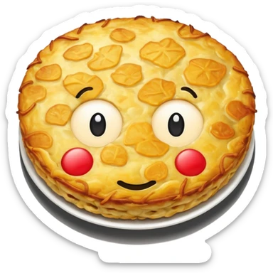 swiss rösti, round, gold and crispy, NO eyes and mouth sticker