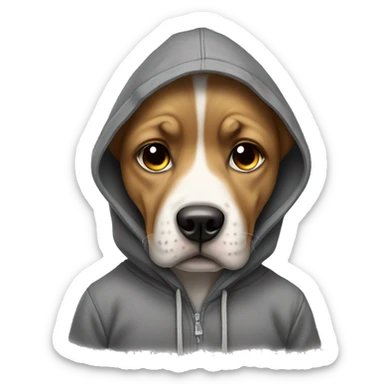 Crying dog with a hoodie sticker