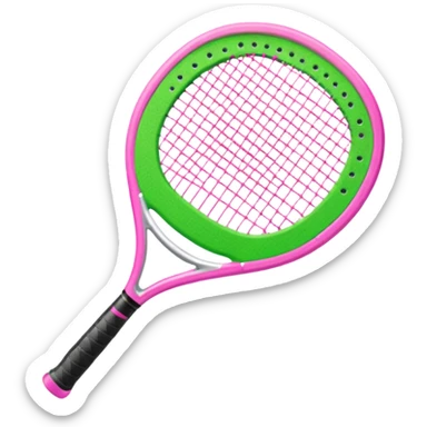 green padel racquet with pink P in the middle sticker