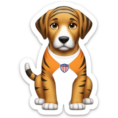 Perro con camiseta del club atletico tigre sticker
