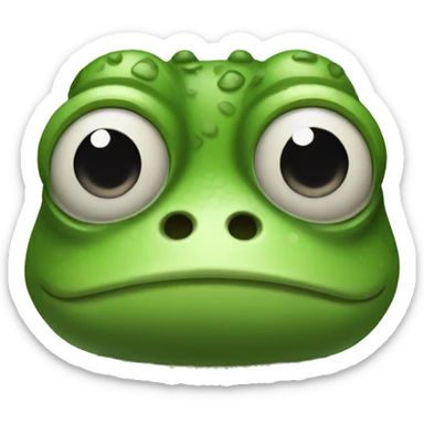 Frog emoji with moai face sticker