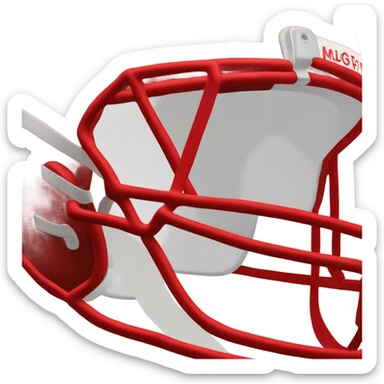 side view of red football helmet sticker