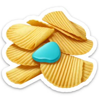 turquoise colored potato chips sticker