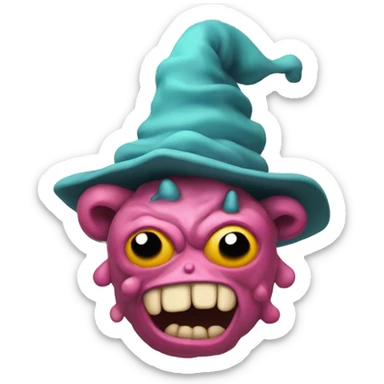 fleshy monstrosity unknown to mankind (with a silly hat!!) sticker